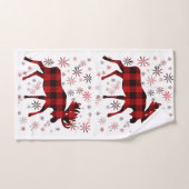 Christmas Moose rode plaids sneeuwvlokken Bad Handdoek (Handdoek)