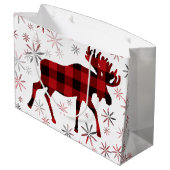 Christmas Moose rode plaids sneeuwvlokken Groot Cadeauzakje (Achterkant Gekanteld)