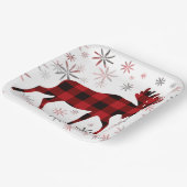 Christmas Moose rode plaids sneeuwvlokken Papieren Bordje (Gebogen)