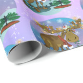 Christmas Moose smaller print Wrapping Paper Cadeaupapier (Rol Hoek)