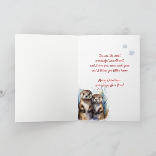 Christmas Moose-t Fun Otter Schattigee lieverd Feestdagen Kaart (Binnen)