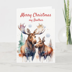 Christmas Moose-t Wonderful Fun Moose Brother Feestdagen Kaart