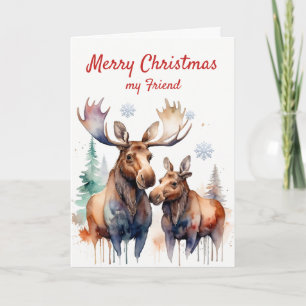 Christmas Moose-t Wonderful Fun Moose Vriend Feestdagen Kaart