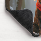 Christmas Moose Wearing Scarf and Lights Muismat (Hoek)