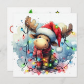 Christmas Moose Wenskaart Feestdagenkaart (Voorkant / Achterkant)