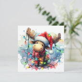 Christmas Moose Wenskaart Feestdagenkaart (Staand voorkant)