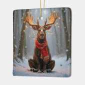 Christmas Moose With Holiday Lights Keramisch Ornament (Links)