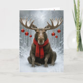 Christmas Moose With Holiday Ornaments Kaart (Voorkant)