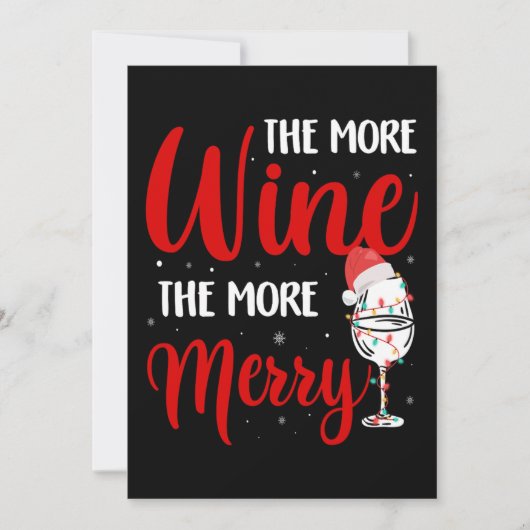 Christmas More Wine More Merry Funny Wine Lover Feestdagenkaart (Voorkant)