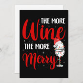 Christmas More Wine More Merry Funny Wine Lover Feestdagenkaart (Voorkant / Achterkant)