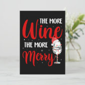 Christmas More Wine More Merry Funny Wine Lover Feestdagenkaart (Staand voorkant)