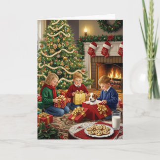 Christmas Morning Magic – Traditional Holiday Card Kaart