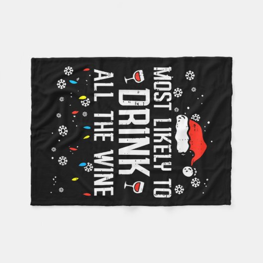 Christmas Most Likely Funny Xmas Family Women Adul Fleece Deken (Voorkant (Horizontaal))