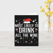 Christmas Most Likely Funny Xmas Family Women Adul Kaart (Gele Bloem)