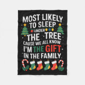Christmas Most Likely To Sleep Under The Tree I'm  Fleece Deken (Voorkant)