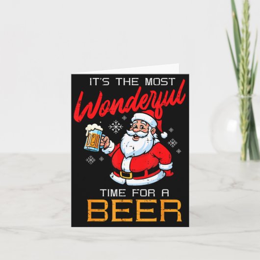 Christmas Most Wonderful Time For Funny Santa Xmas Kaart (Voorkant)