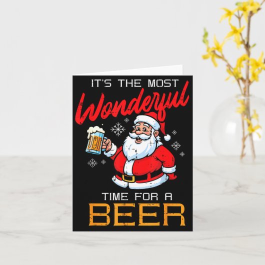 Christmas Most Wonderful Time For Funny Santa Xmas Kaart (Gele Bloem)