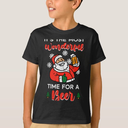 Christmas Most Wonderful Time For Funny Santa Xmas T-shirt (Voorkant)