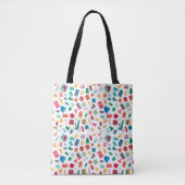 Christmas motif pattern in bright colours tote bag (Voorkant)