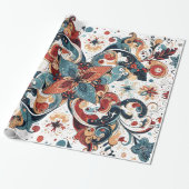 Christmas Motifs Cadeaupapier (Uitgerold)