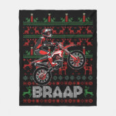 Christmas Motorcycle Motocross Braap Dirt Bike Fleece Deken (Voorkant)