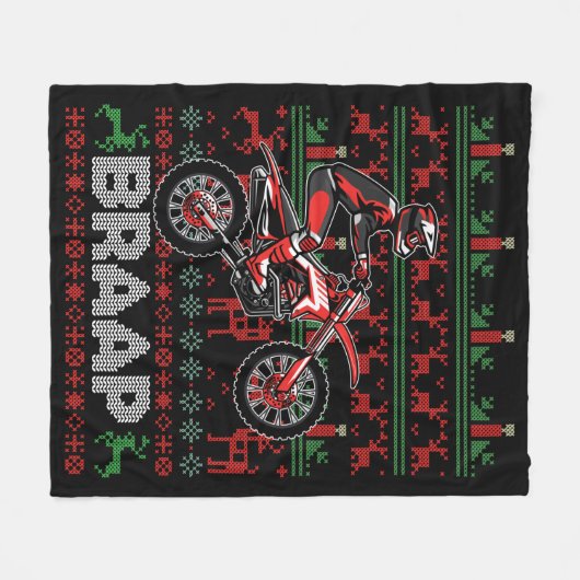 Christmas Motorcycle Motocross Braap Dirt Bike Fleece Deken (Voorkant (Horizontaal))
