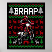 Christmas Motorcycle Motocross Braap Dirt Bike  Poster (Voorkant)