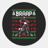 Christmas Motorcycle Motocross Braap Dirt Bike  Ronde Sticker (Voorkant)