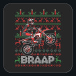 Christmas Motorcycle Motocross Braap Dirt Bike Vierkante Sticker<br><div class="desc">Christmas Motorcycle Motocross Braap Dirt Bike</div>