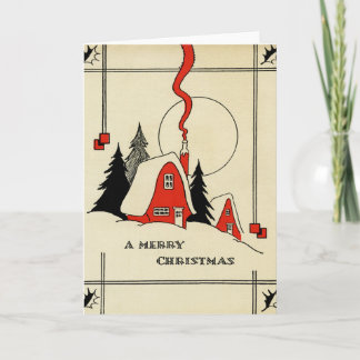 Christmas Mountain House Wenskaart Feestdagen Kaart