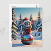 Christmas Mouse Briefkaart (Voorkant / Achterkant)