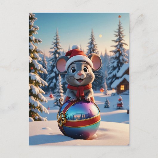 Christmas Mouse Briefkaart (Voorkant)
