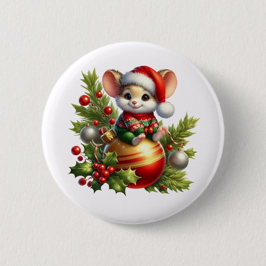 Christmas Mouse Button (Voorkant)