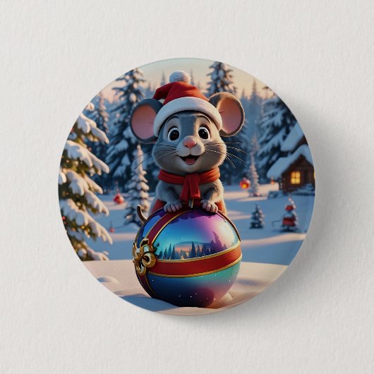 Christmas Mouse Button (Voorkant)