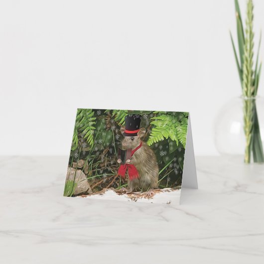 Christmas Mouse caroler Kaart (Voorkant)
