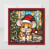 Christmas Mouse Faux Glas in lood (Voorkant)