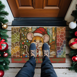 Christmas Mouse Faux Glas in lood