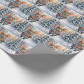 Christmas Mouse In Winter Forest Cadeaupapier (Hoek)