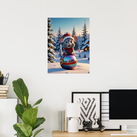 Christmas Mouse Poster (Thuiskantoor)