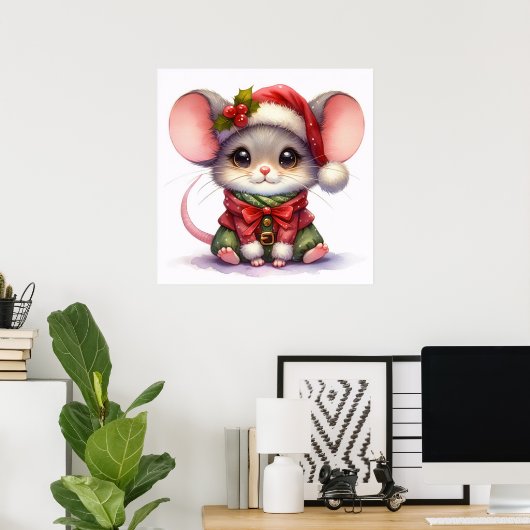 Christmas Mouse Poster (Thuiskantoor)