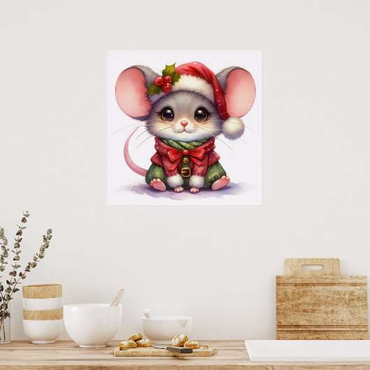 Christmas Mouse Poster (Keuken)
