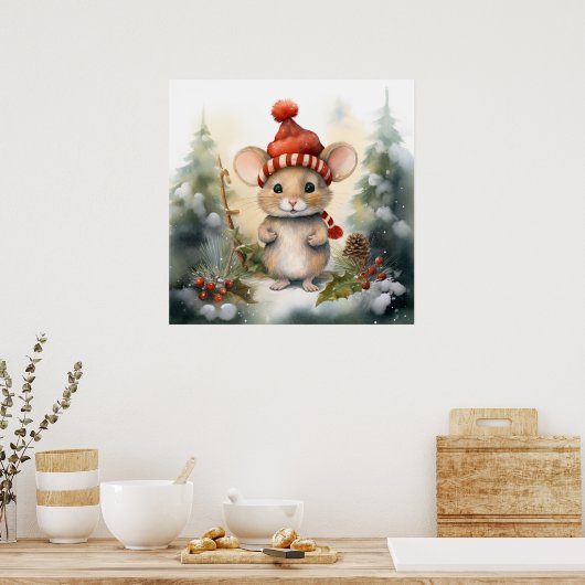 Christmas Mouse Poster (Keuken)