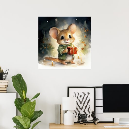 Christmas Mouse Poster (Thuiskantoor)