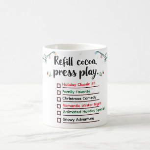 "Christmas Movie Checklist Mok – Cozy Holiday Wrap