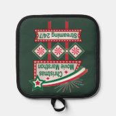 Christmas Movie Marathon Retro Marquee Festive Pannenlap (Voorkant)