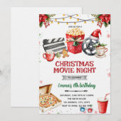 Christmas Movie Night party invitation Kaart (Voorkant / Achterkant)