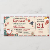 Christmas Movie Night Ticket Kaart (Voorkant)