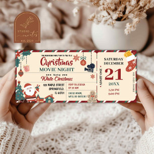 Christmas Movie Night Ticket Kaart