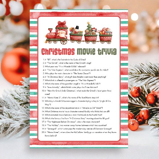 Christmas Movie Trivia  Game Feestdagenkaart