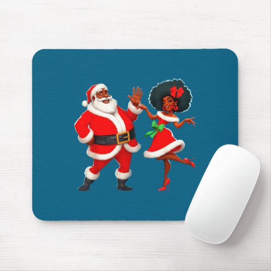 Christmas Mr Santa Mrs Claus Dancing African Ameri Muismat (Met muis)